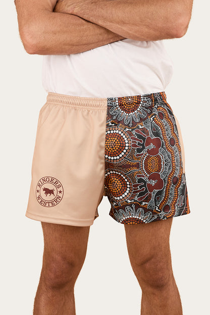 RINGERS WESTERN Walkabout Warrior Footy Short- Dark Sand / Multi