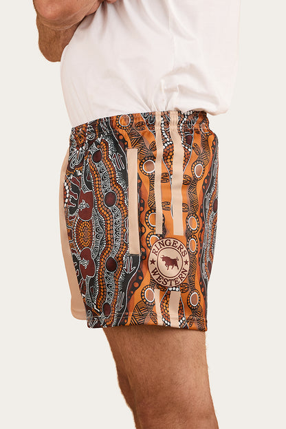 RINGERS WESTERN Walkabout Warrior Footy Short- Dark Sand / Multi
