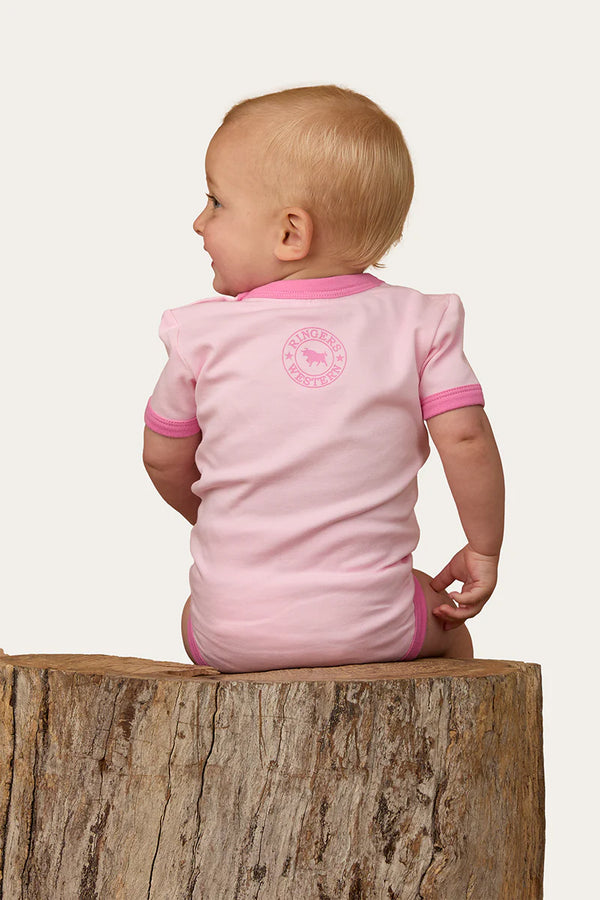 RINGERS WESTERN Howdy Cowgirl Babies Romper - Ballet Pink