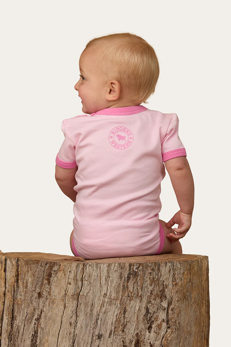 RINGERS WESTERN Howdy Cowgirl Babies Romper - Ballet Pink