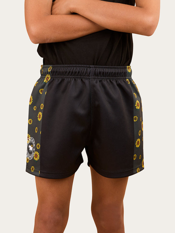 RINGERS WESTERN Sunflowers Kids Footy Short - Black / Multi