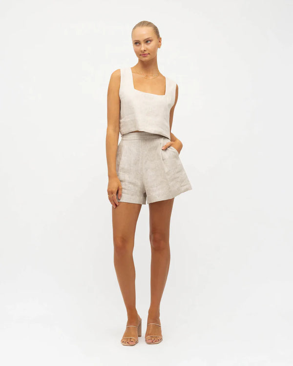 LINEN CO-ORD SHORTS Oatmeal