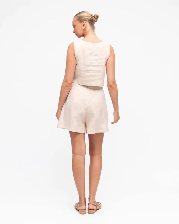 LINEN CO-ORD SHORTS Oatmeal