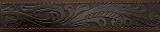 PILBARA Western Tooled Leather Belt Oval Buckle - Dark Brown