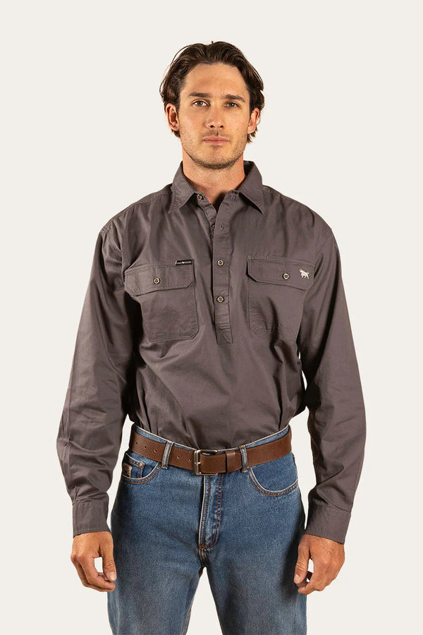 RINGERS WESTERN King River Mens Half Button Work Shirt - Magnum