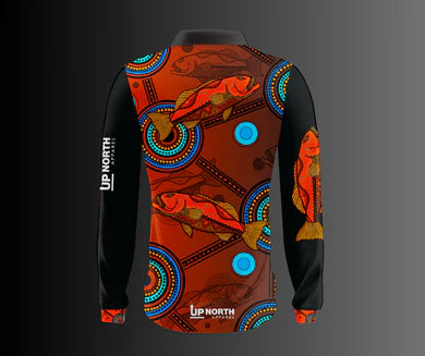 Up North Apparel - Coral Trout Indigenous Design Long Sleeve Fishing Jersey