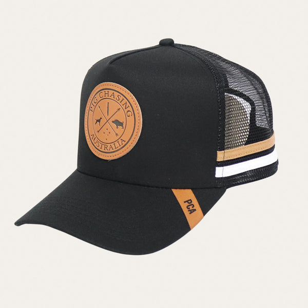 PCA Leather Original Logo Trucker Cap - Black – Whiskey and Wildflowers