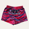 PCA Footy Shorts - Tiger Stripe ZIP Pockets Footy Shorts - Red