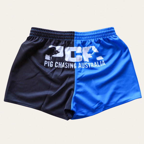 PCA Two Tone Footy Shorts - Blue/Black