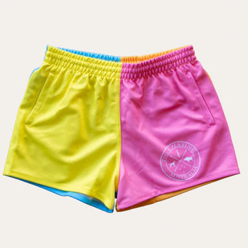 PCA Four Tone Footy Shorts - FLURO