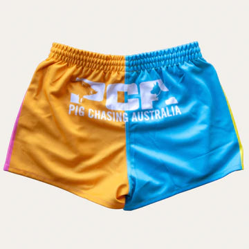 PCA Four Tone Footy Shorts - FLURO