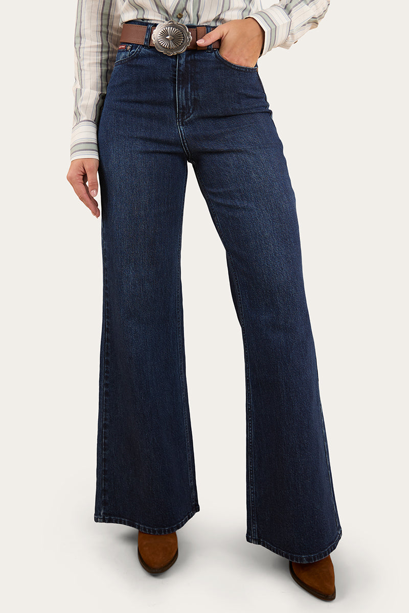 Ringers Western Visalia Womens Wide Leg Jean - Dark Wash Blue