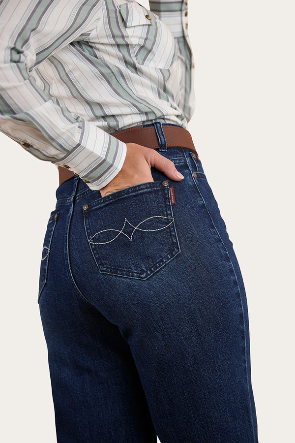 Ringers Western Visalia Womens Wide Leg Jean - Dark Wash Blue
