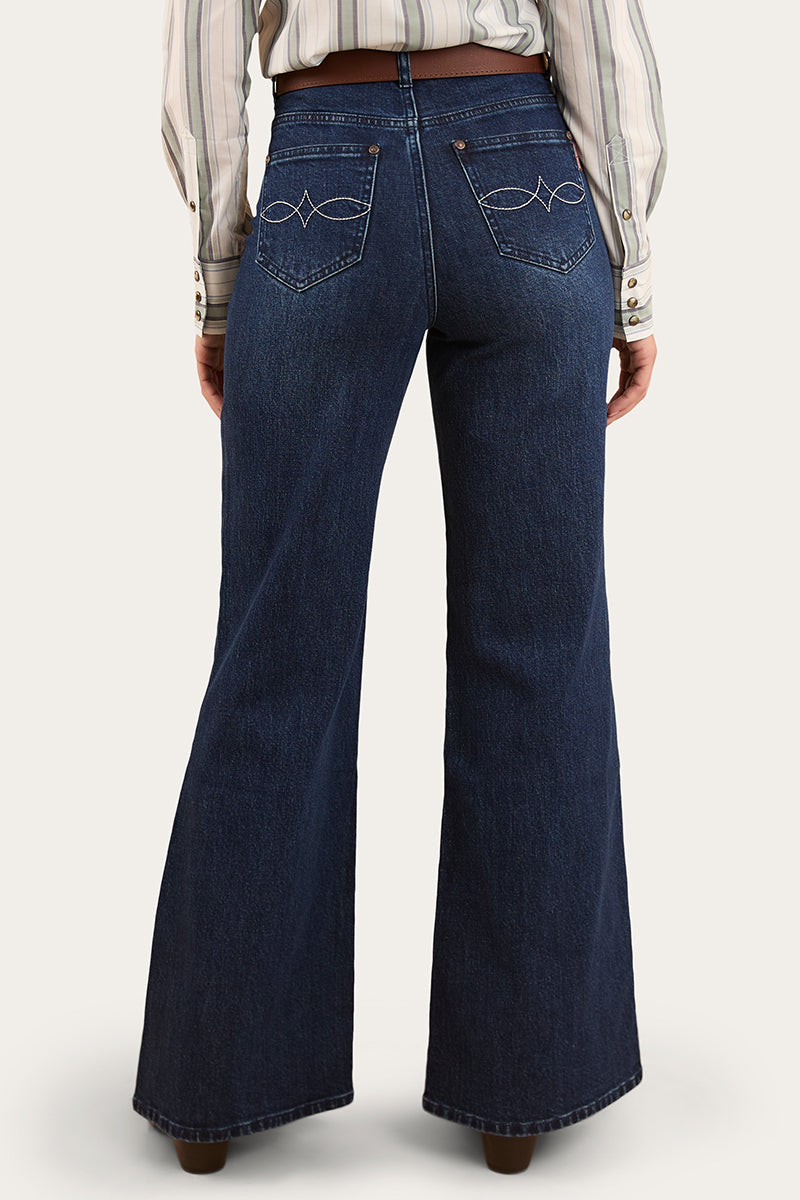 Ringers Western Visalia Womens Wide Leg Jean - Dark Wash Blue