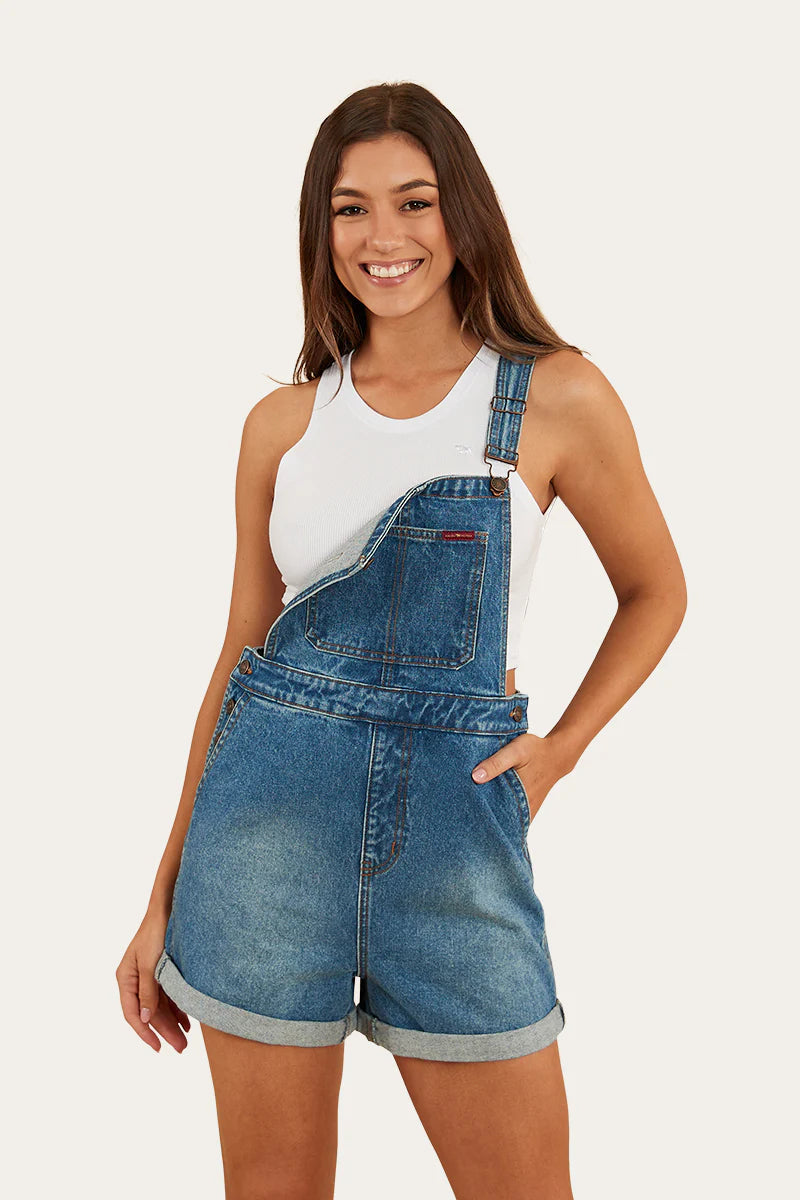 RINGERS WESTERN Weekender Womens Overall - Mid Wash Blue