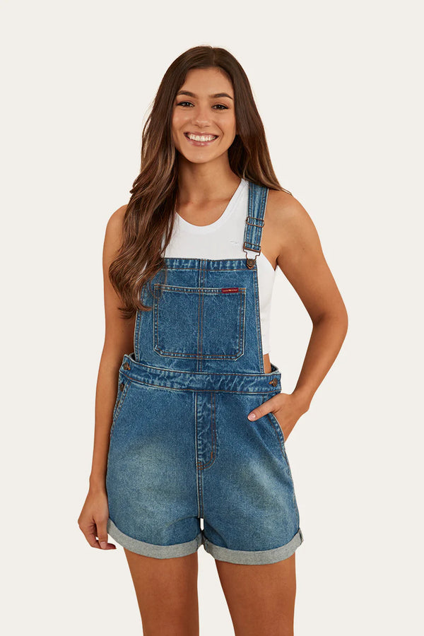 RINGERS WESTERN Weekender Womens Overall - Mid Wash Blue