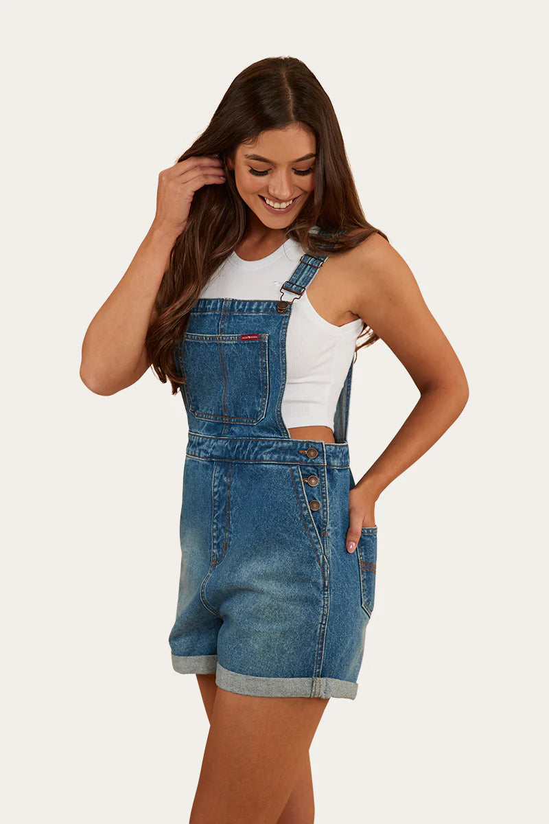 RINGERS WESTERN Weekender Womens Overall - Mid Wash Blue