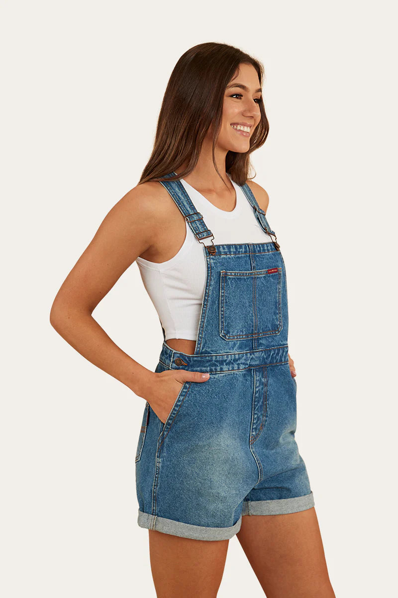 RINGERS WESTERN Weekender Womens Overall - Mid Wash Blue
