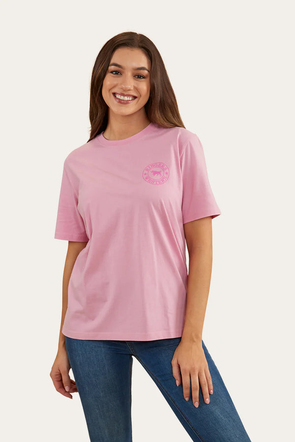 RINGERS WESTERN Signature Bull Womens Loose Fit T-Shirt - Pastel Pink/Candy