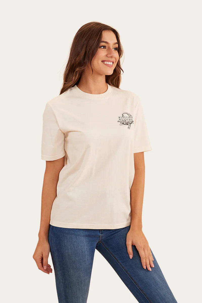 RINGERS WESTERN Salty Womens Loose Fit T-Shirt - Off White