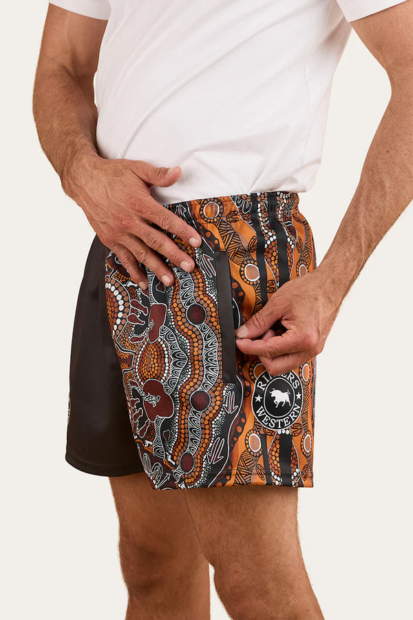 RINGERS WESTERN Walkabout Warrior Footy Short- Charcoal / Multi