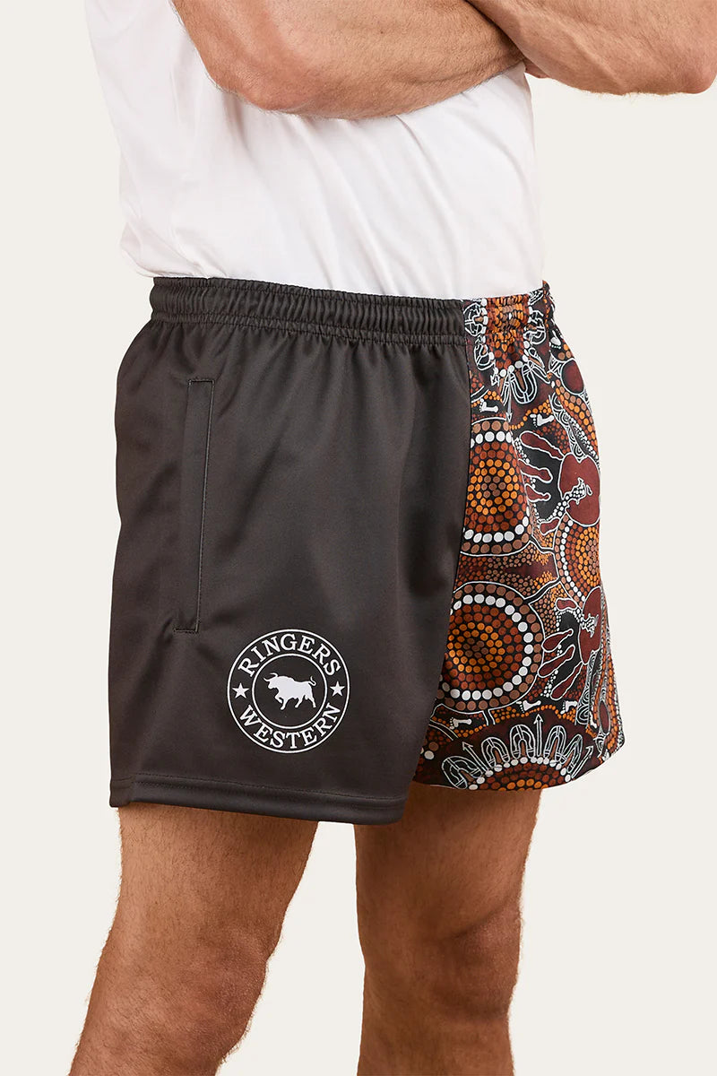 RINGERS WESTERN Walkabout Warrior Footy Short- Charcoal / Multi