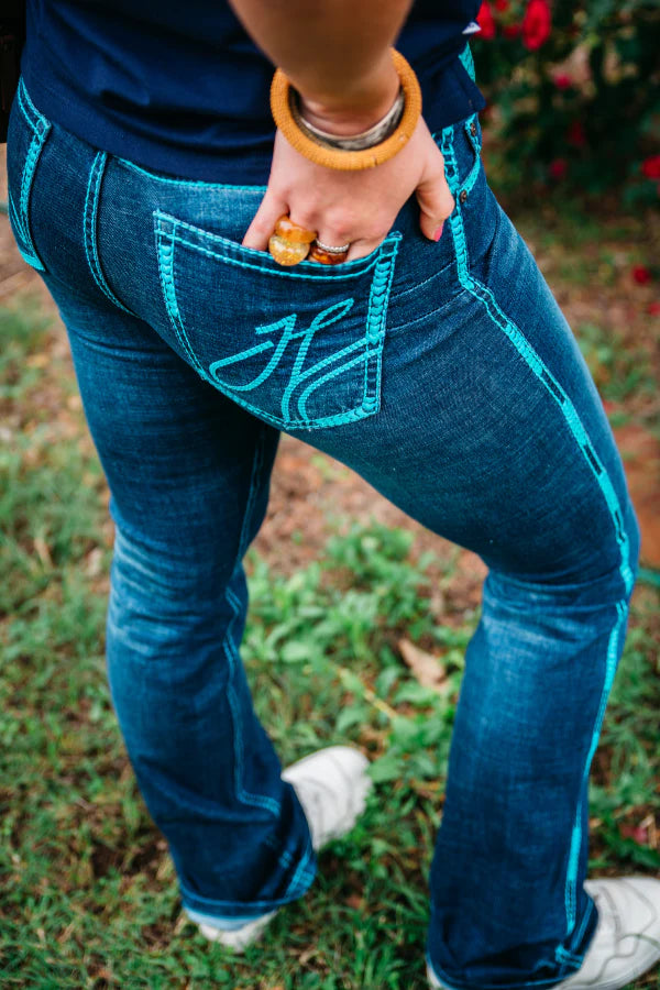 Hitchley & Harrow - Turquoise Stitch Jean