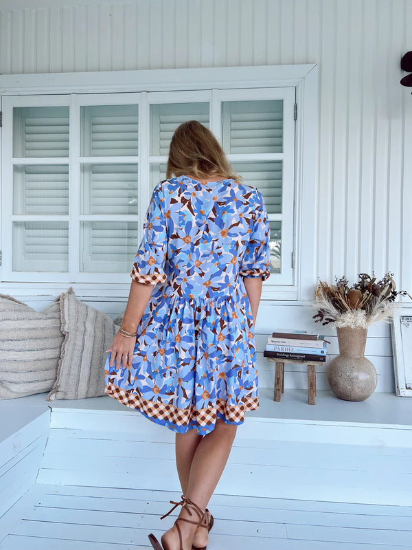 Wild Orchid Print Isabella Mini Dress - JAASE