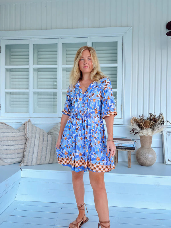 Wild Orchid Print Isabella Mini Dress - JAASE