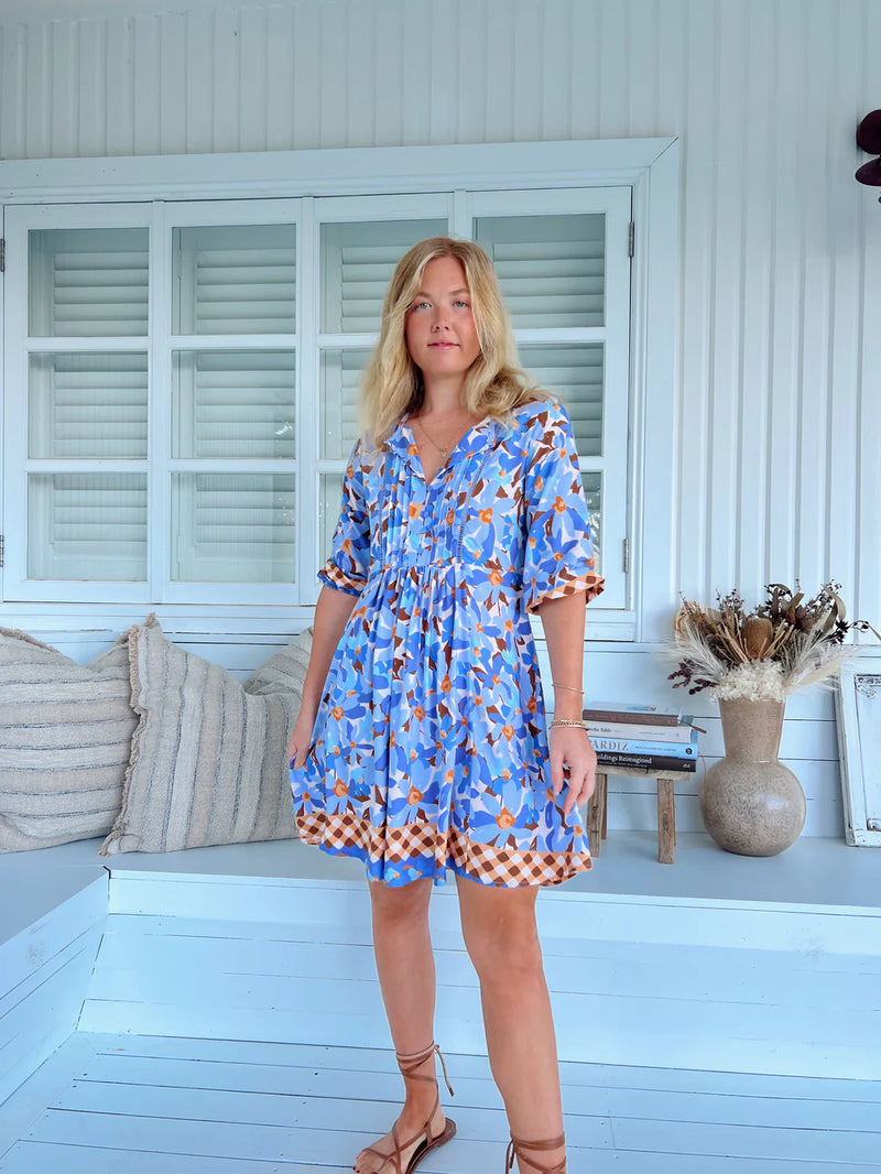 Wild Orchid Print Isabella Mini Dress - JAASE