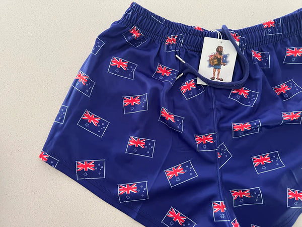 AFS "Mini Australia Flags" Footy Shorts (With Pockets)