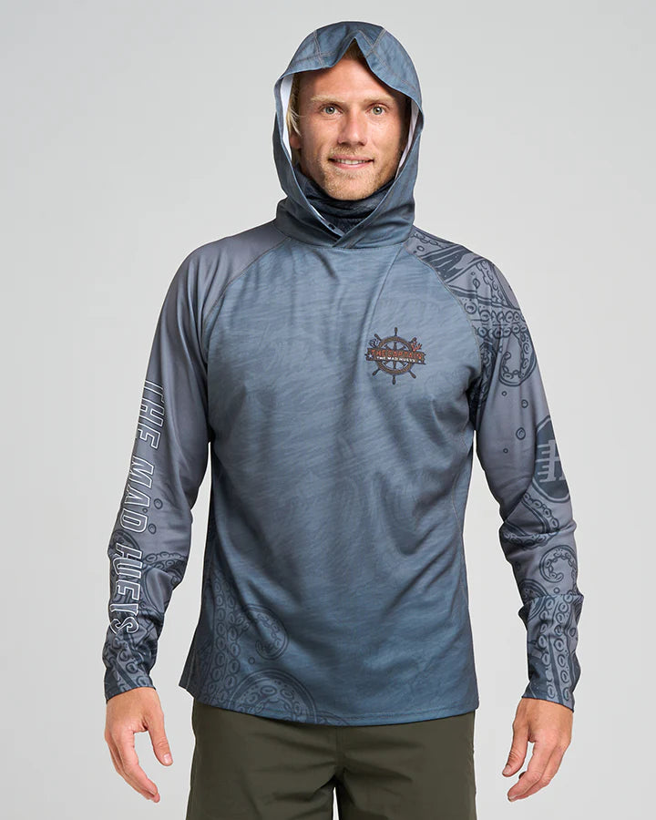 The Sea Captain UPF50+ Hooded Fishing Jersey- Steel Blue
