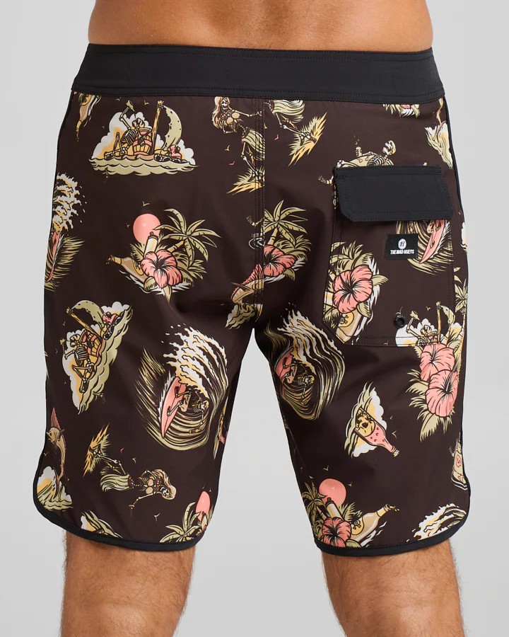 The Mad Hueys FROTHIN OUT | 18" BOARDSHORT - VINTAGE BLACK