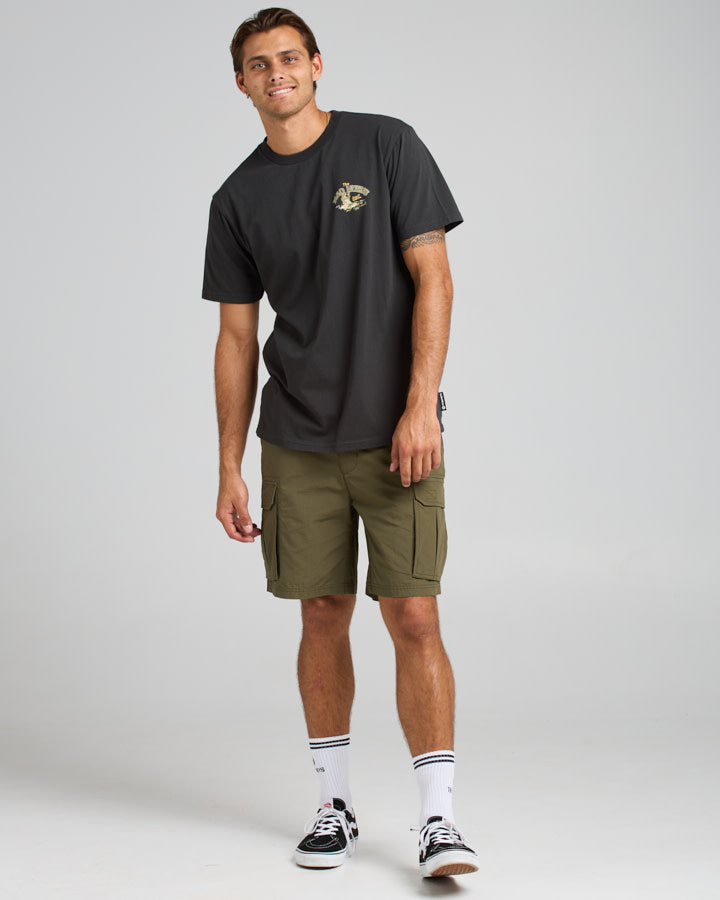 The Mad Hueys CROCN A COLDIE | SS TEE - VINTAGE BLACK