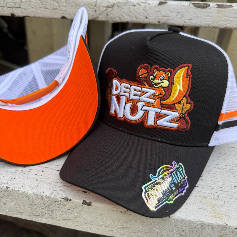Gfour "Deez Nutz" -Black/Orange- Trucker Cap