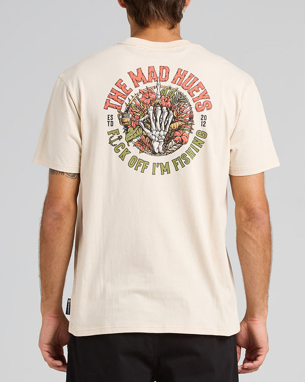 The Mad Hueys FK OFF IM FISHING | SS TEE - CEMENT