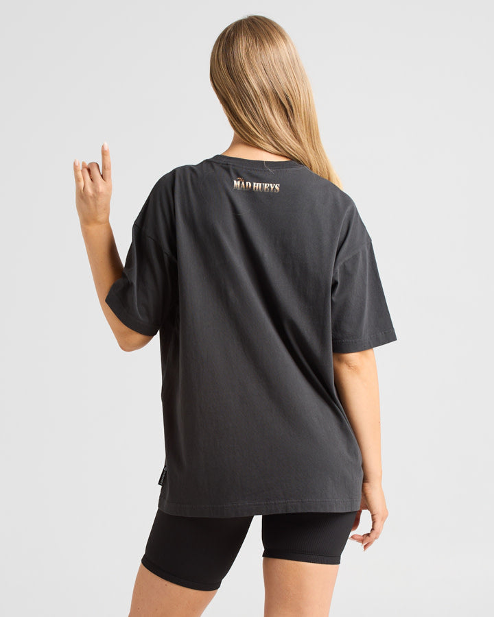 The Mad Hueys FREEDOM HUEYS | WOMENS OVERSIZED SS TEE - VINTAGE BLACK