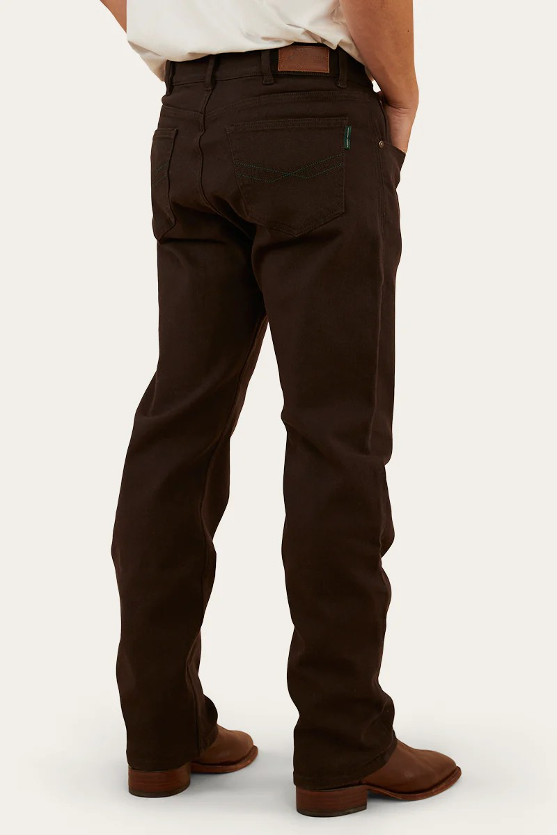 Ringers Western MUSTER Mens Slim Straight Fit Mid Rise Jeans - Chocolate