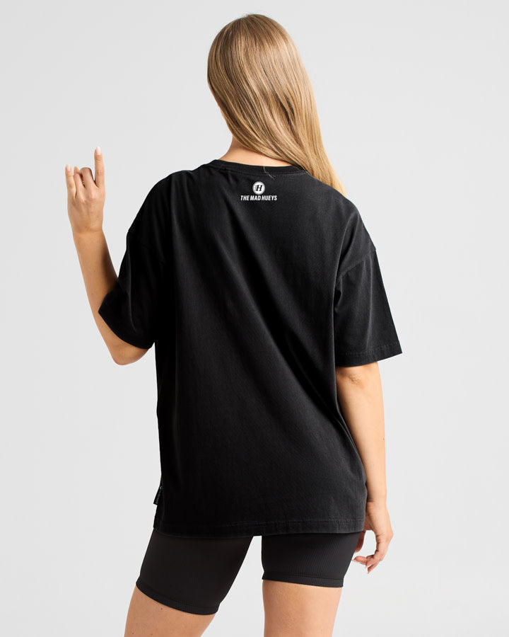 The Mad Hueys HUEYS | WOMENS OVERSIZED SS TEE - BLACK