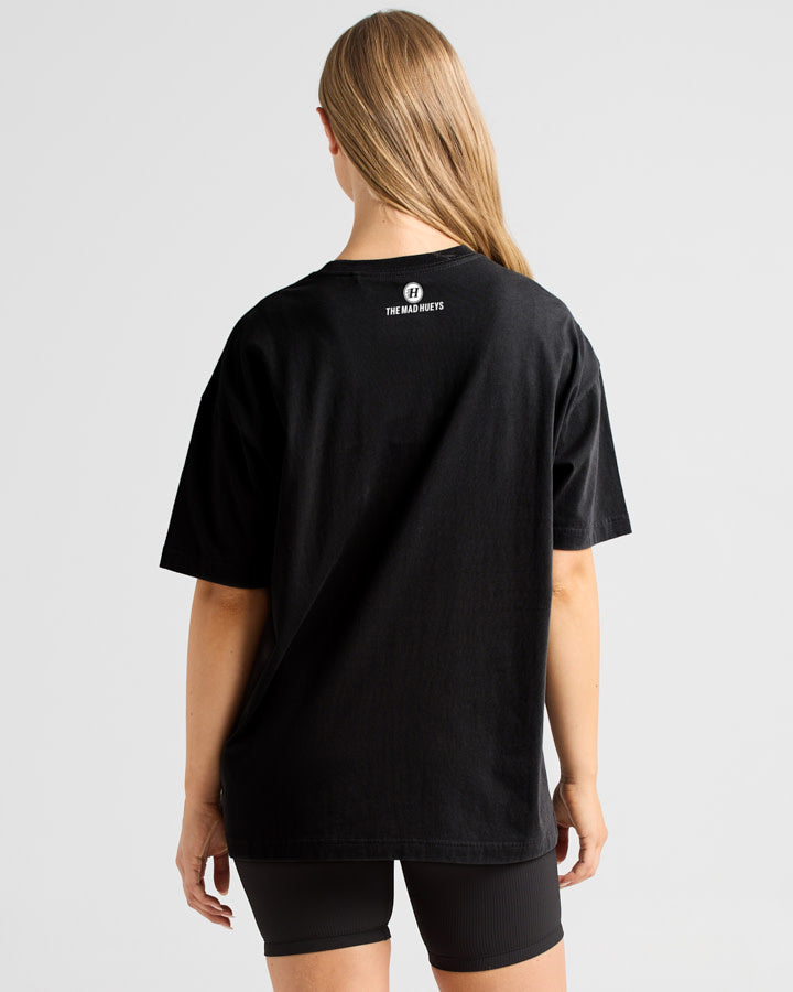 The Mad Hueys HUEYS | WOMENS OVERSIZED SS TEE - BLACK