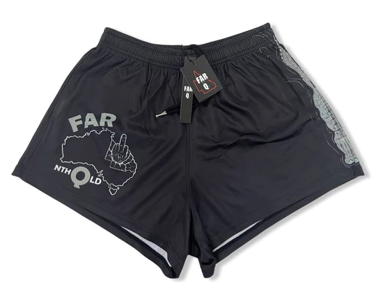 FARQ Footy Shorts - Crocodile & Flipping the Bird