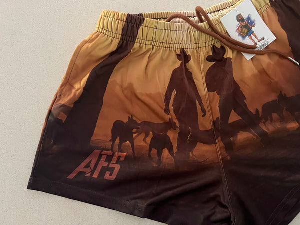 AFS "Bush Sunset" Footy Shorts (With Pockets)