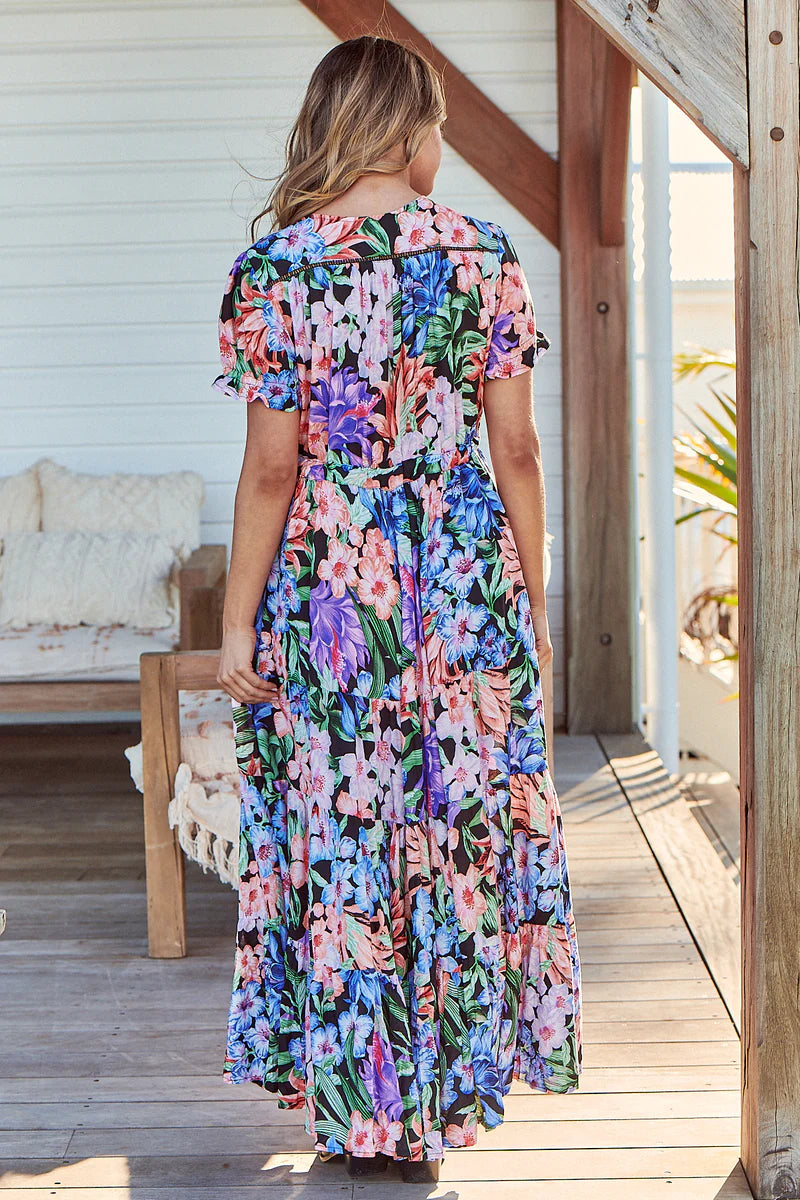 Midnight Tropics Print June Dress - Jaase