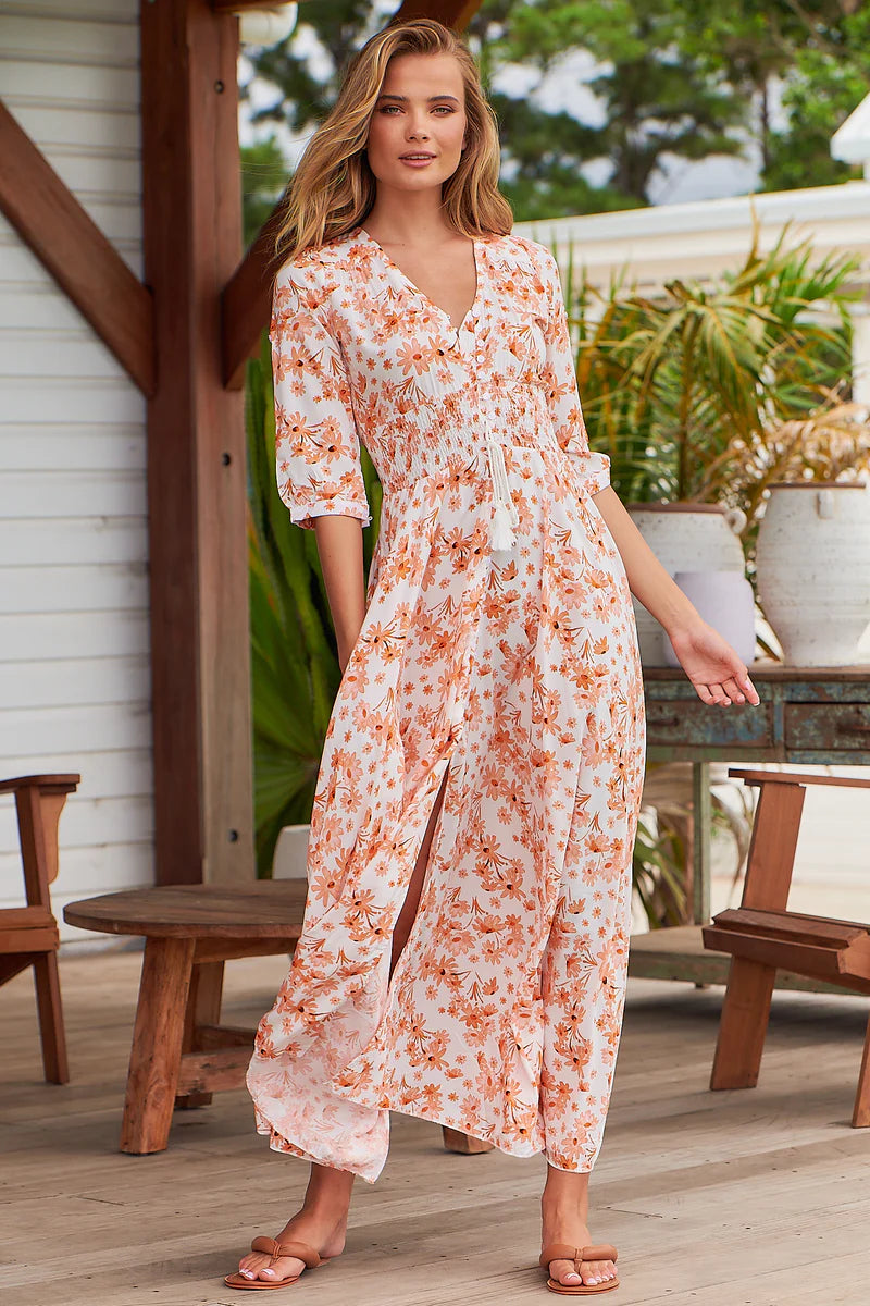 Apricot Prairie Print Indiana Maxi - Jaase