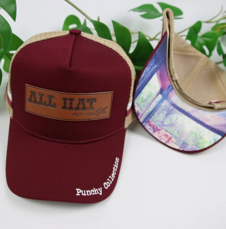 GFOUR Leather Punchy Collection - All Hat Maroon