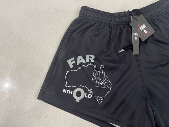 FARQ Footy Shorts - Crocodile & Flipping the Bird