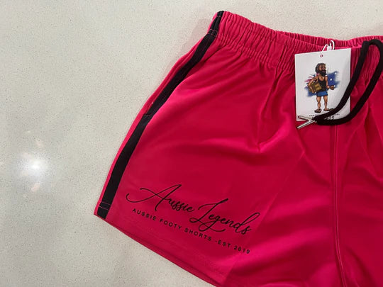 AFS "Country Made" Pink & Black Footy Shorts (With Pockets)
