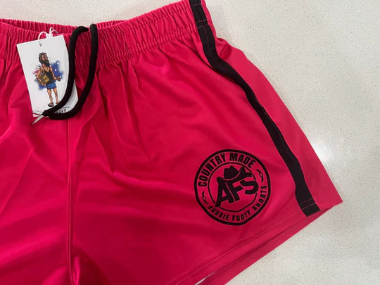 AFS "Country Made" Pink & Black Footy Shorts (With Pockets)