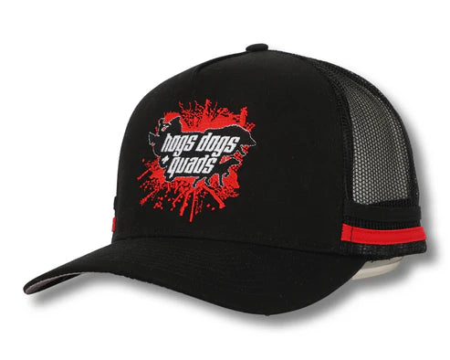 Hogs Dogs Quads Trucker Cap Quad Photo Under Peak – Whiskey and Wildflowers