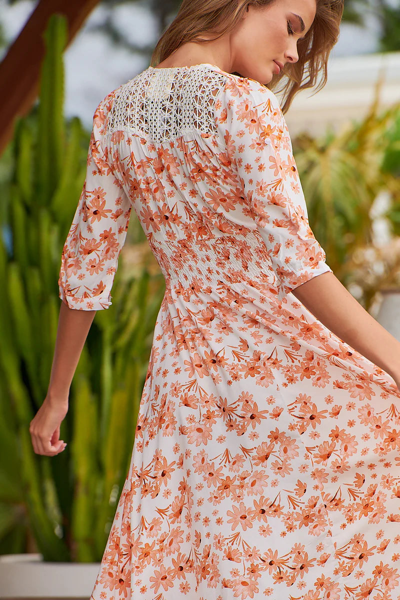 Apricot Prairie Print Indiana Maxi - Jaase